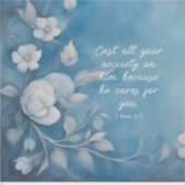 1 Peter 5:7 Bibelverse Bild Aufkleber (Vorderseite)