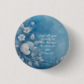 1 Peter 5:7 Bibelverse Bild Button (Vorderseite)
