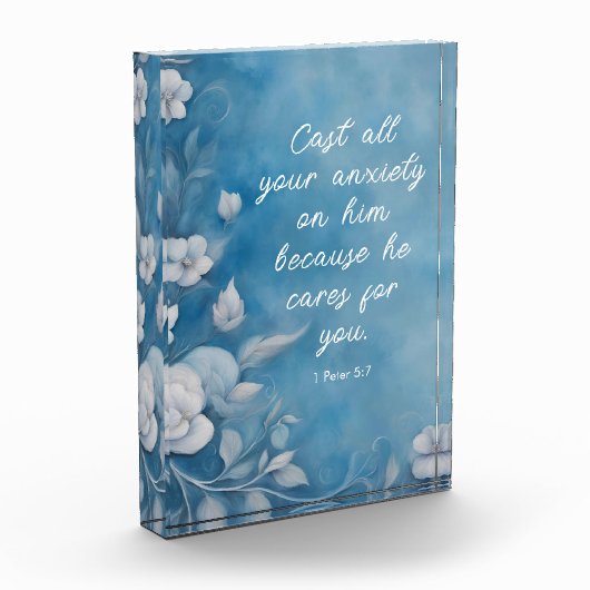 1 Peter 5:7 Bibelverse Bild Fotoblock (Links)