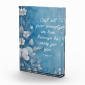 1 Peter 5:7 Bibelverse Bild Fotoblock (Rechts)