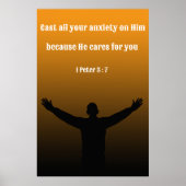 1 Peter 5:7 Bibelverse Förderung Poster (Vorne)