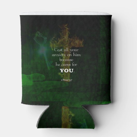 1 Peter 5:7 Bibelverse-Zitat Dosenkühler (Rückseite)