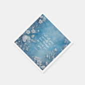1 Peter 5:7 “Cast All Your Anxiety” Blue Floral Serviette (Ecke)