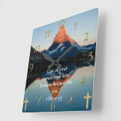 1 Peter 5:7 Christlicher Blick auf den See Quadratische Wanduhr (Winkel)