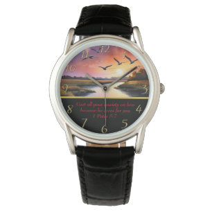 1 Peter 5:7 Christlicher Glaubenssee Armbanduhr