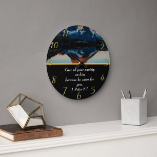 1 Peter 5:7 Christlicher Glaubenssee Große Wanduhr