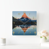1 Peter 5:7 Christlicher Glaubenssee Quadratische Wanduhr (Zuhause)