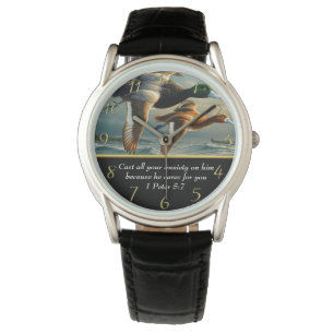1 Peter 5:7 Christlicher Glaubenstreuer mit Enten Armbanduhr
