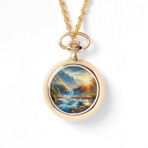 1 Peter 5:7 Gold Christliches Glaubensgebet Armbanduhr