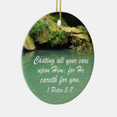 1 Peter 5:7 Keramik Ornament (Rechts)