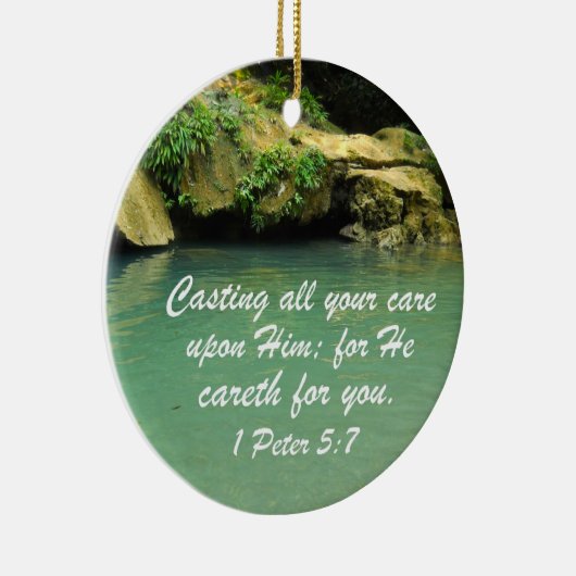 1 Peter 5:7 Keramik Ornament (Rechts)