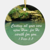 1 Peter 5:7 Keramik Ornament (Vorne)