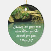 1 Peter 5:7 Keramik Ornament (Links)