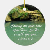 1 Peter 5:7 Keramik Ornament (Hinten)