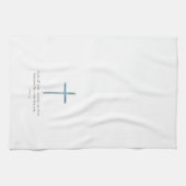 1 Peter 5.7 Minimalistisches Kreuz Geschirrtuch (Horizontal)