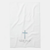 1 Peter 5.7 Minimalistisches Kreuz Geschirrtuch (Vertikal)