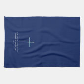 1 Peter 5.7 Minimalistisches Kreuz Geschirrtuch (Horizontal)