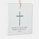 1 Peter 5.7 Minimalistisches Kreuz Keramikornament (Rechts)