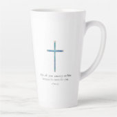 1 Peter 5.7 Minimalistisches Kreuz Milchtasse (Rechts)