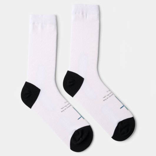 1 Peter 5.7 Minimalistisches Kreuz Socken (Rechts)
