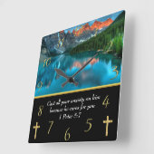 1 Peter 5:7 Moulin Lake Quadratische Wanduhr (Winkel)