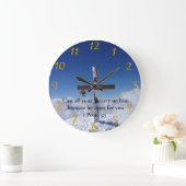 1 Peter 5:7 Moulin Peak Cross Große Wanduhr (Zuhause)