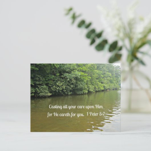 1 Peter 5:7 Postkarte (Stehend Vorderseite)