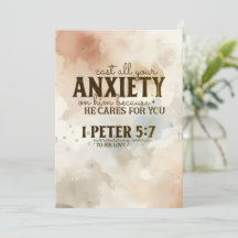 1 Peter 5:7 Zieh deine Angst auf Seine Bibelkarte.