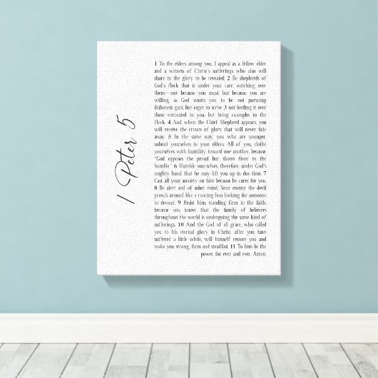 1 Peter 5 Bibel Verse Scripting Wall Art Leinwanddruck (Insitu (Holzboden))