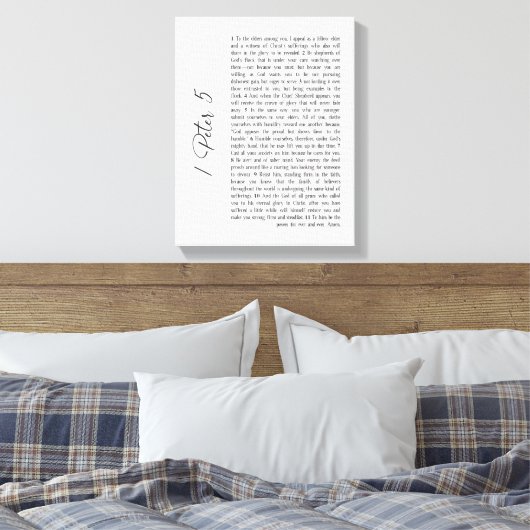 1 Peter 5 Bibel Verse Scripting Wall Art Leinwanddruck (Insitu (Schlafzimmer))