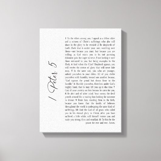 1 Peter 5 Bibel Verse Scripting Wall Art Leinwanddruck (Vorderseite)
