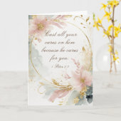 1 Petr 5:7 Schlagen alle eure Karten auf seinem Bi (Gelbe Blume)