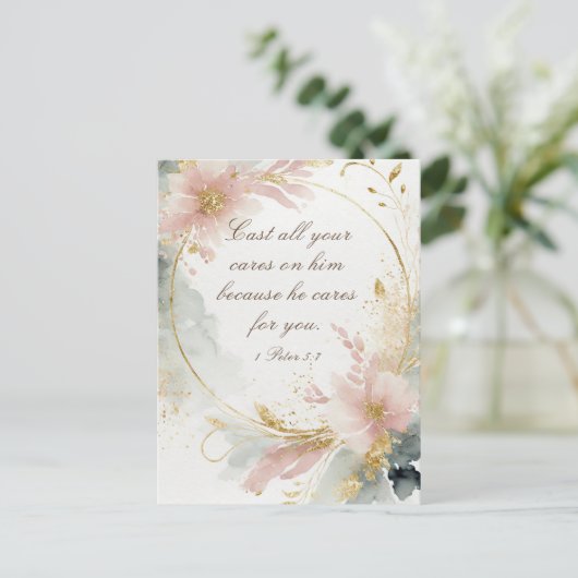 1 Petr 5:7 Schlagen alle eure Karten auf seinem Bi (Stehend Vorderseite)