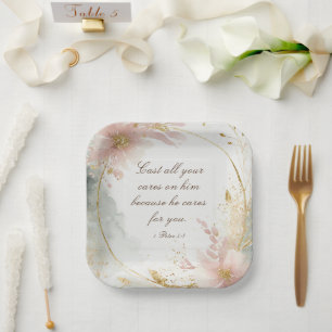 1 Petr 5:7 Schlagen alle eure Karten auf seinem Bi Pappteller