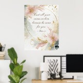 1 Petr 5:7 Schlagen alle eure Karten auf seinem Bi Poster (Heimbüro)