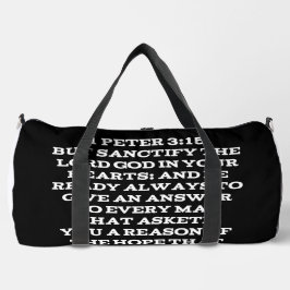 1 Petrus 3:15 Seid immer bereit, eine Antwort zu g Duffle Bag