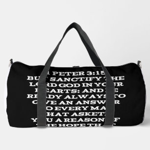 1 Petrus 3:15 Seid immer bereit, eine Antwort zu g Duffle Bag