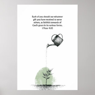 1. Petrus 4:10 Bibelvers Christlicher Glaube Wandk Poster