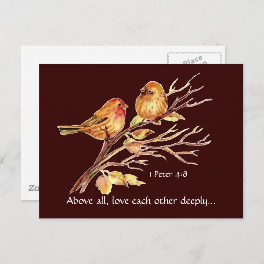 1 Petrus 4:8 Liebe einander Hochgeborene Postkarte (Vorne/Hinten)