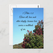 1 Petrus 4:8 Vor allem Liebe einander tief Postkarte (Vorne/Hinten)