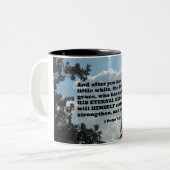 1 Petrus 5:10 Und nachdem du etwas gelitten hast Zweifarbige Tasse (Vorderseite Links)