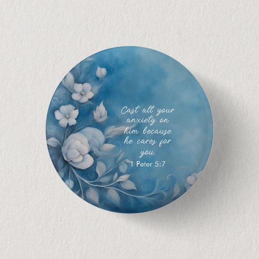 1 Petrus 5,7 Bibelvers Bild Button (Vorderseite)