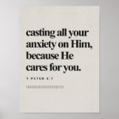 1 Petrus 5:7, Bibelvers, DIGITAL-Druck, Moderne Bi Poster (Vorne)