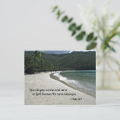 1 Petrus 5:7 Geben Sie Gott alle Ihre Sorgen und S Postkarte (Stehend Vorderseite)