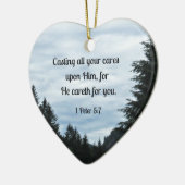 1 Petrus 5:7 Gießen Sie alle Ihre Sorgen auf Ihn.. Keramikornament (Links)