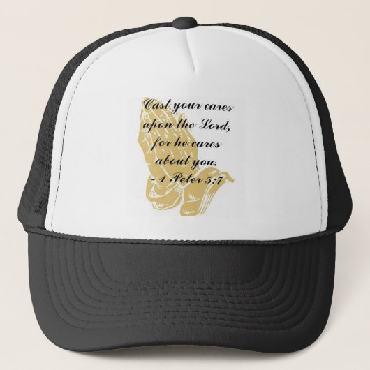 1. Petrus 5:7 Hat Truckerkappe (Vorderseite)