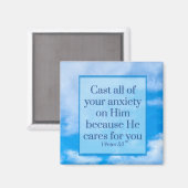 1 Petrus 5:7 Magnet (Vorderseite/Rückseite)