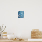 1. Petrus 5,7 „Werft alle eure Angst“ Blaue Flora Poster (Küche)