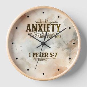 1 Petrus 5:7 Zieh deine Angst vor Ihm Bibelverse Uhr