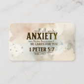 1 Petrus 5:7 Zieh deine Angst vor Ihm Bibelverse Visitenkarte (Vorderseite)
